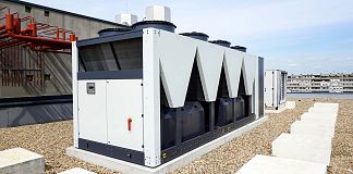 Figure 1: Air-cooled chiller located on a roof top.