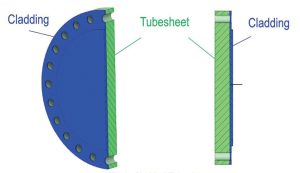 Figure 1. Cladded tubesheet.