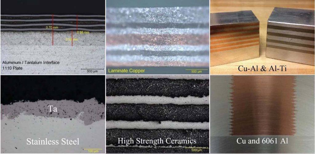 Examples of dissimilar metal combinations with UAM.