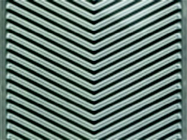 High angle corrugation plate pattern. High angle corrugation plate pattern.