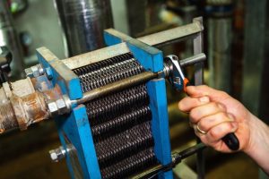 Small plate heat exchanger.