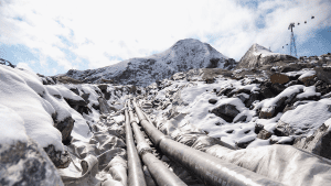 Frost-proof wastewater pipe on the Kitzsteinhorn, Austria