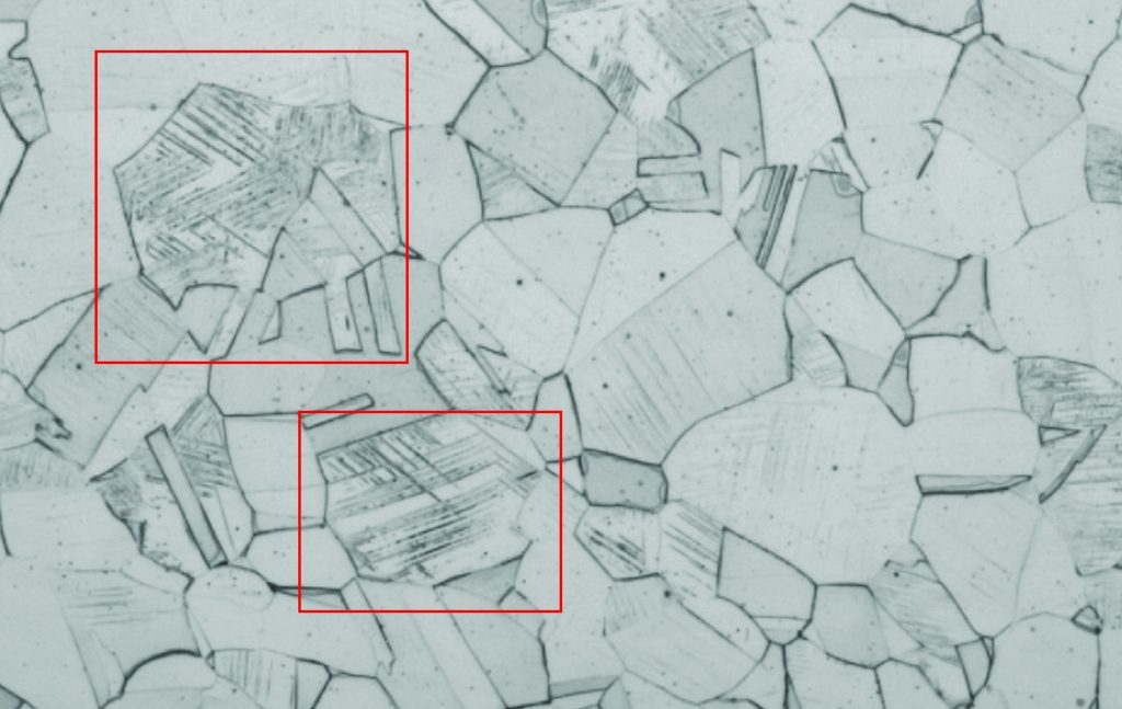 Figure 2. Deformed area of 304 stainless steel. Image courtesy of Elliott Tool Technologies.