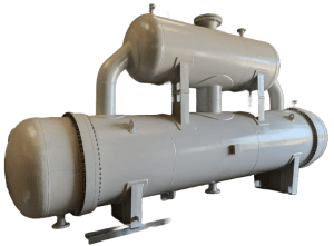 Chlorine liquefier used in refrigeration process.
