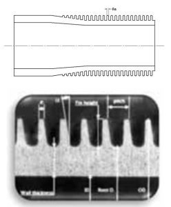 Figure 1. Low-Fin Cross Section (courtesy NEOTISS-HPT Fin Tube, Ref. [2]).