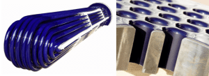 Glass-lined heat exchanger with glass-lined U-tubes (WTU) and gasket-less tube sheet.