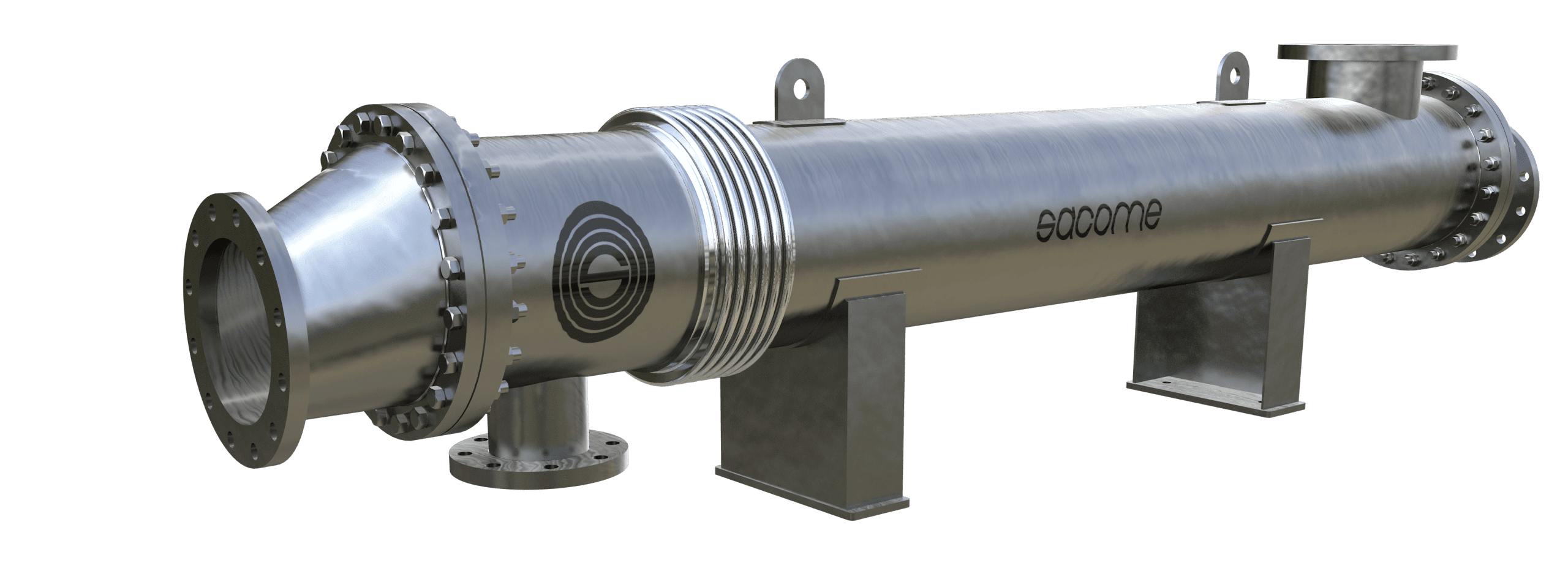 Figure 8. Heat exchanger with 2 support saddles.