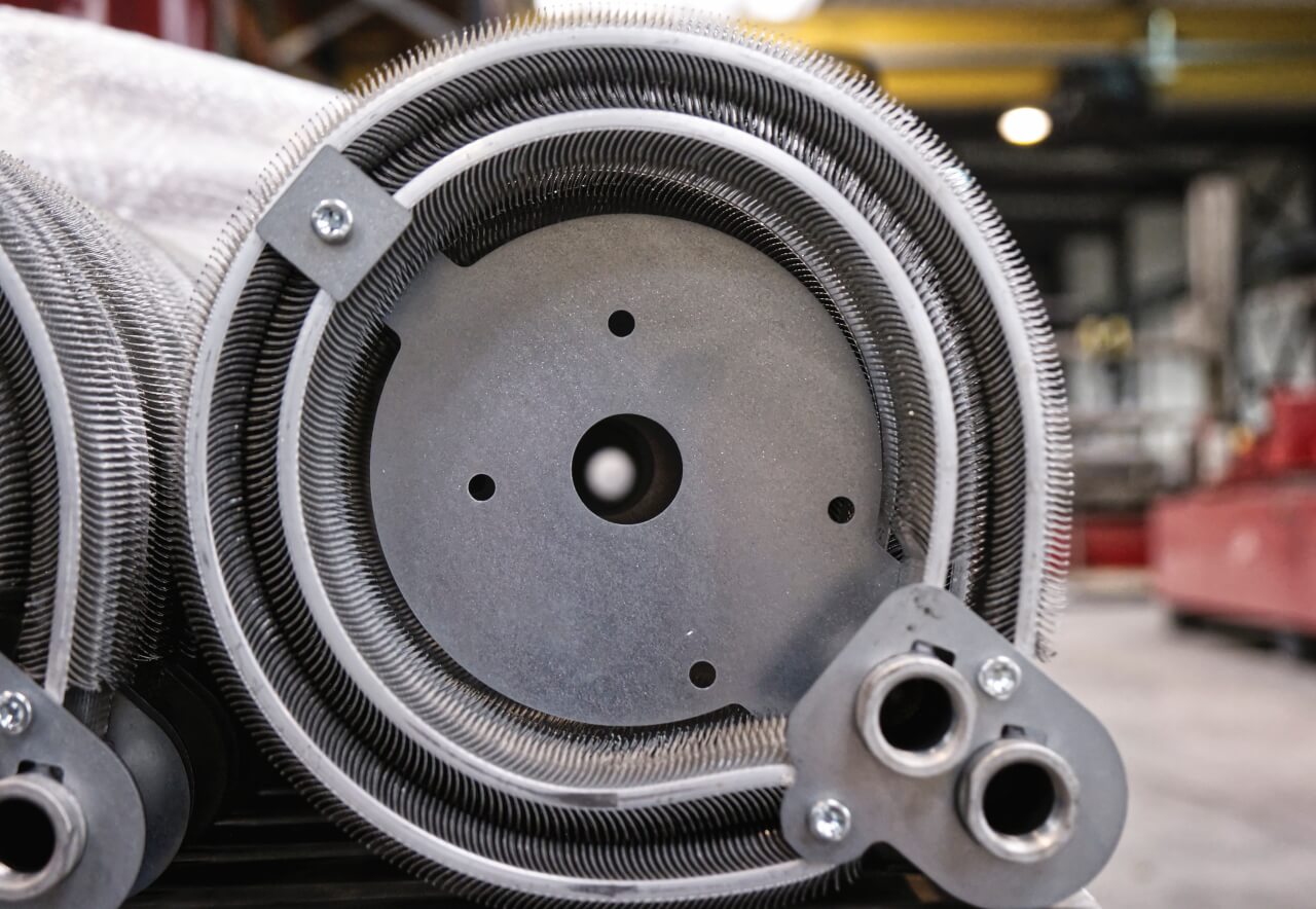 Tailor-made skived fin heat exchanger showcasing fin geometry and tube inlets. Image courtesy of SAG.