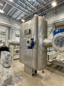 The Heatric “LTR” (Low Temperature Recuperator) PCHE awaiting installation at the 10 MWe STEP Demo project in San Antonio, Texas.