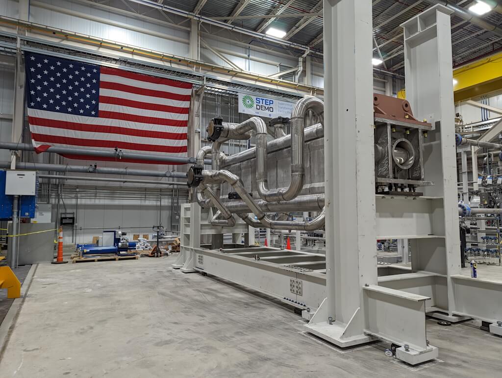 Heatric “HTR” (High Temperature Recuperator) PCHE in a support frame at the 10 MWe STEP Demo project in San Antonio, Texas in 2023 (www.STEPdemo.us). Heatric “HTR” (High Temperature Recuperator) PCHE in a support frame at the 10 MWe STEP Demo project in San Antonio, Texas in 2023 (www.STEPdemo.us).