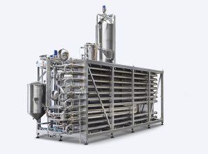 The HRS DSI Steriliser uses direct steam injection to sterilize products such as coconut milk.